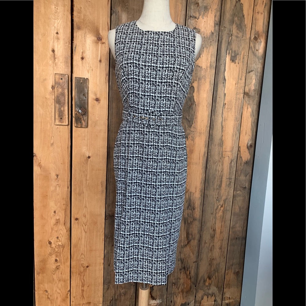 ✨CALVIN KLEIN ✨Tweed Pencil Dress with Belt- NWOT